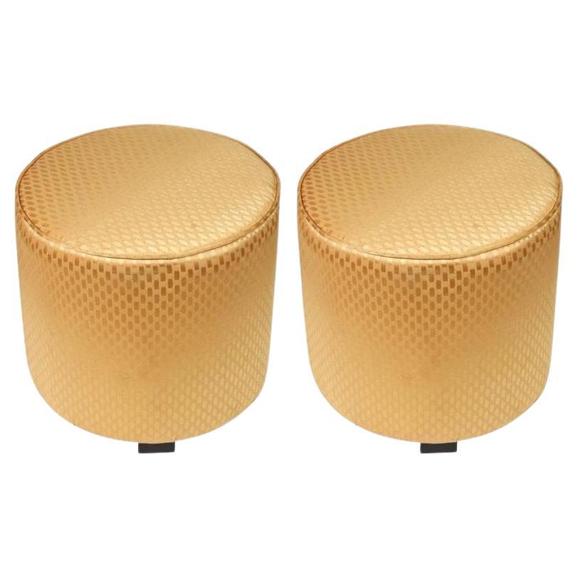 Pair of Modern Gold Moroccan Stools For Sale
