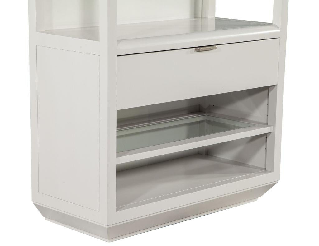 Pair of Modern Gray Bookcase Cabinets For Sale 5
