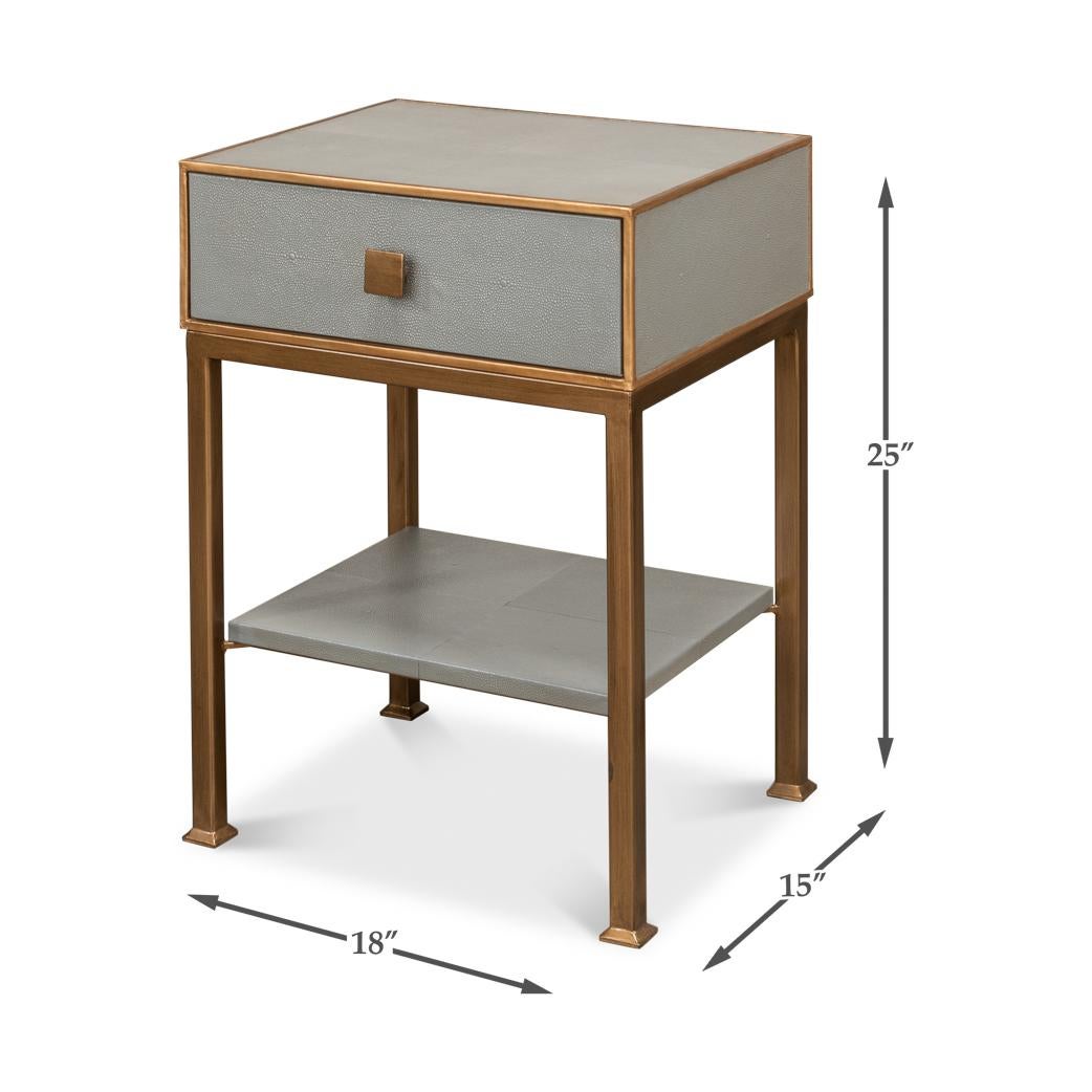 Pair of Modern Gray Small Nightstands For Sale 5