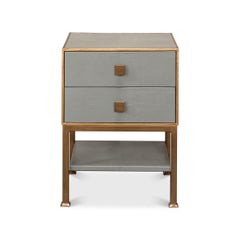 Pair of Modern Gray Two Drawer Nightstands