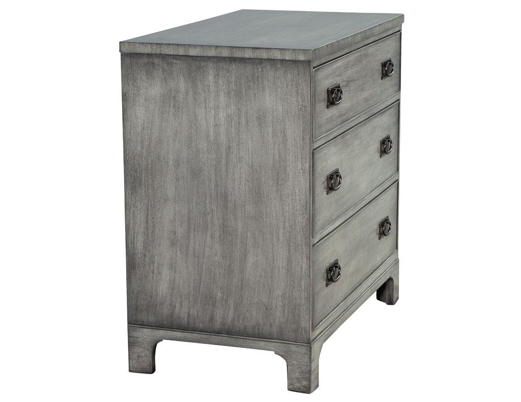 Pair of Modern Grey Distressed Chests by Kittinger For Sale 5