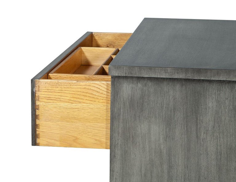 Pair of Modern Grey Distressed Chests by Kittinger For Sale at 1stDibs
