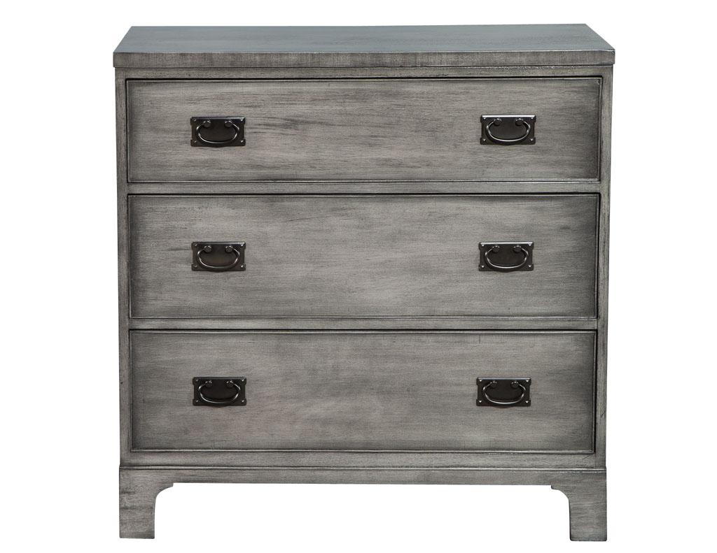 Pair of Modern Grey Distressed Chests by Kittinger For Sale 2