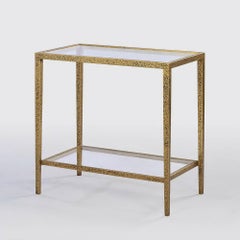 Pair of Modern Hammered Rectangular Side Tables