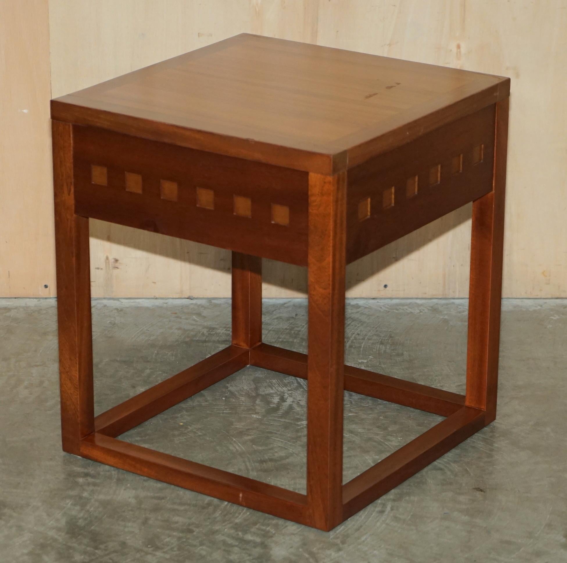 Pair of Modern Hand Made Cherry and Teak Wood Side Tables x 4 Available in Total For Sale 2