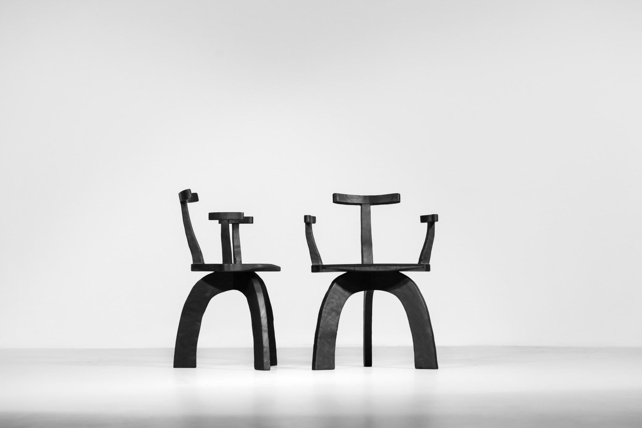 Mid-Century Modern Paire de fauteuils modernes 80/20 fabriqués à la main par Vincent Vincent en vente