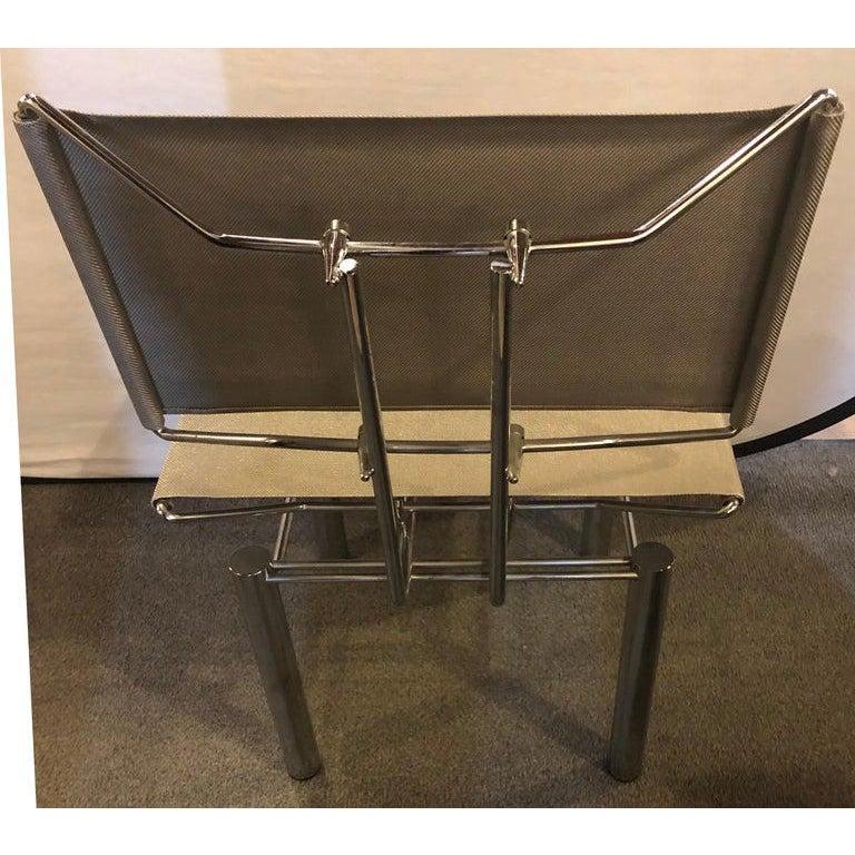 Metal Pair of Modern Hans-Ullrich Bitsch Series 8600 Chairs and Ottoman