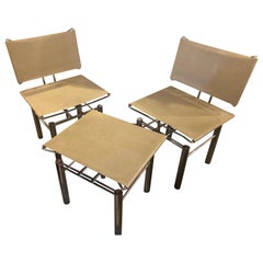 Pair of Modern Hans-Ullrich Bitsch Series 8600 Chairs and Ottoman