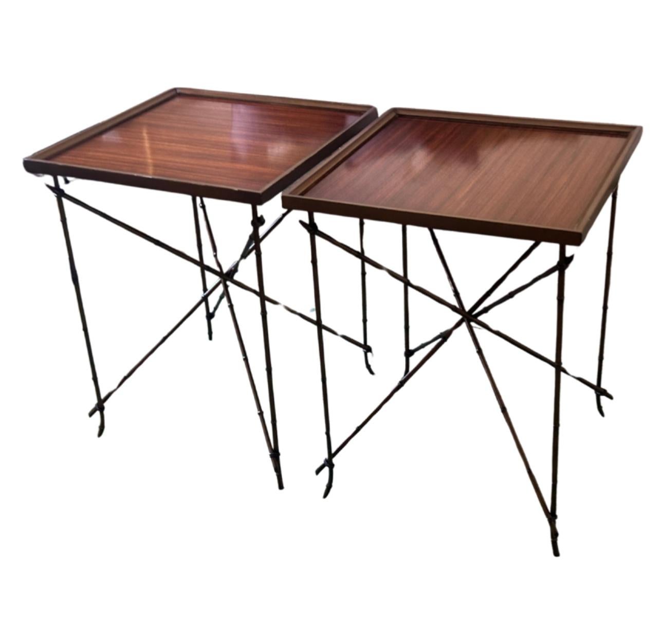 Adirondack Paire de tables d'appoint modernes The Table Company en hickory en vente