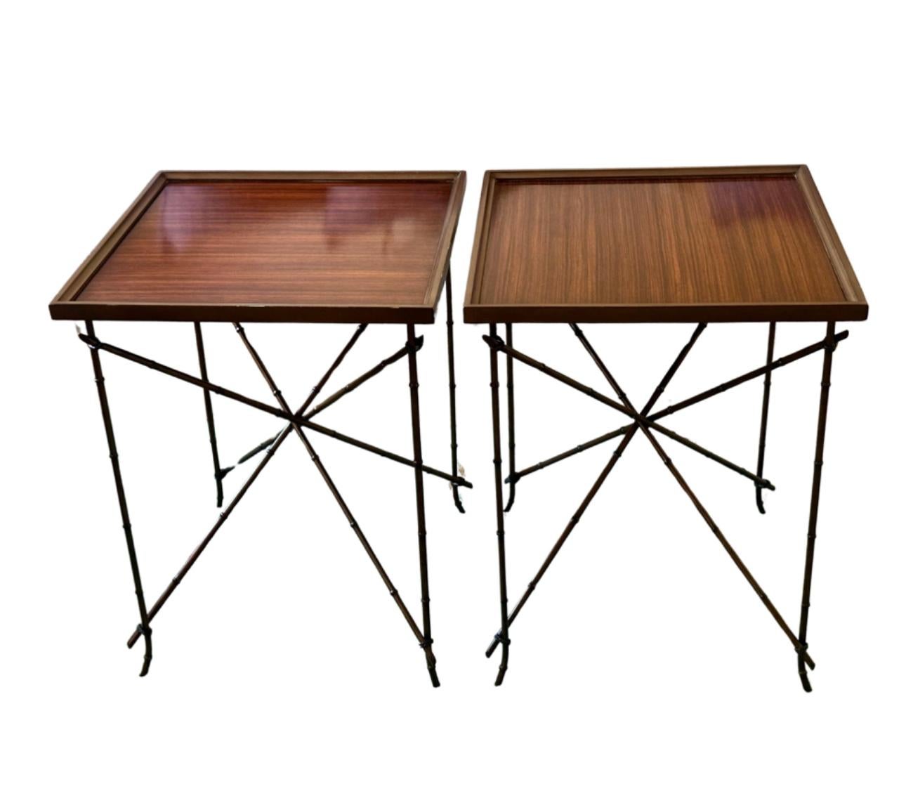 Pair of Modern Hickory Chair Company Side Tables In Good Condition For Sale In LOS ANGELES, CA