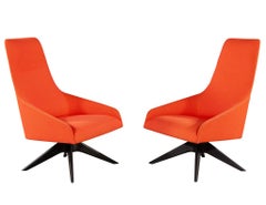 Pair of Modern High Back Swivel Chairs by Andreu World