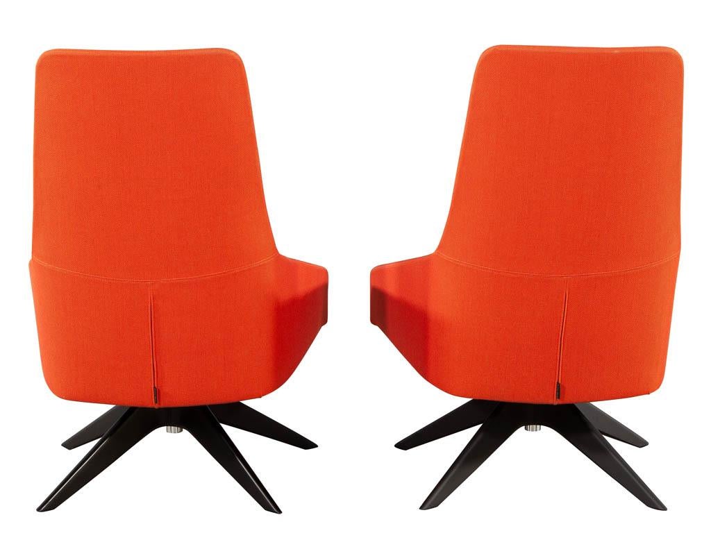 Spanish Pair of Modern High Back Swivel Chairs by Andreu World