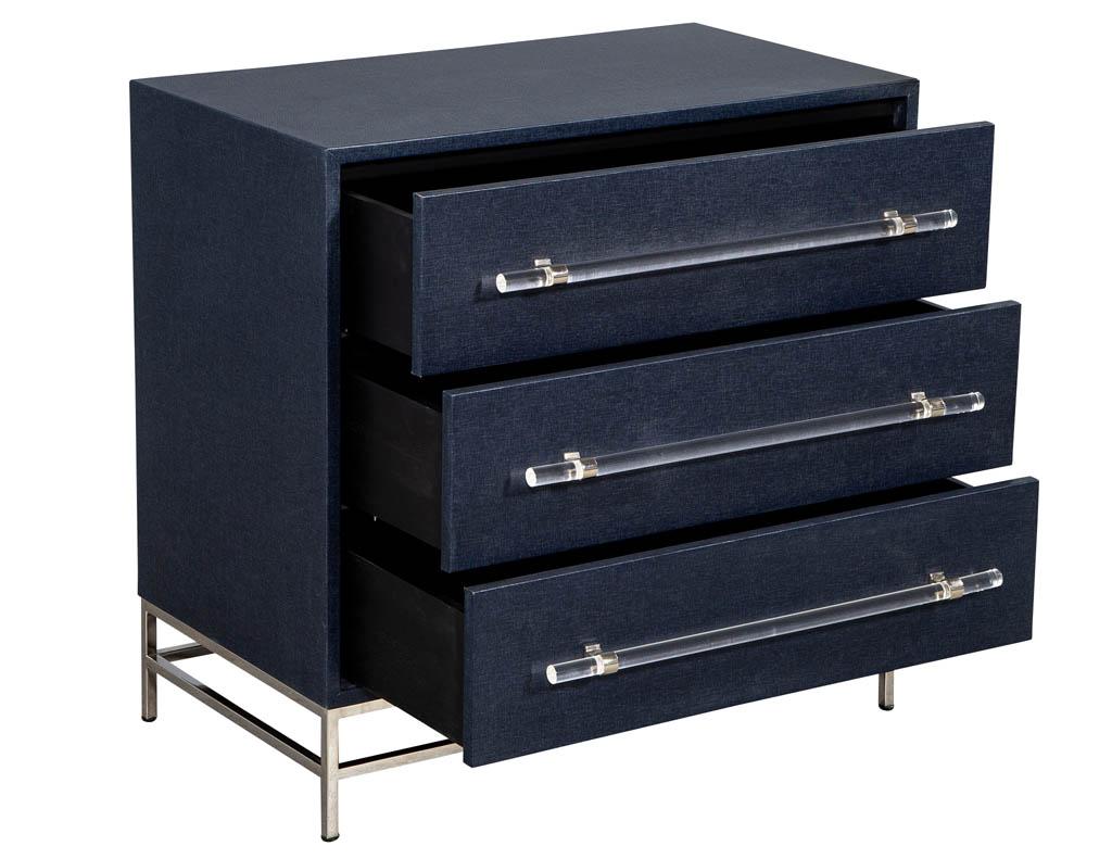 American Pair of Modern Indigo Chests of Drawers