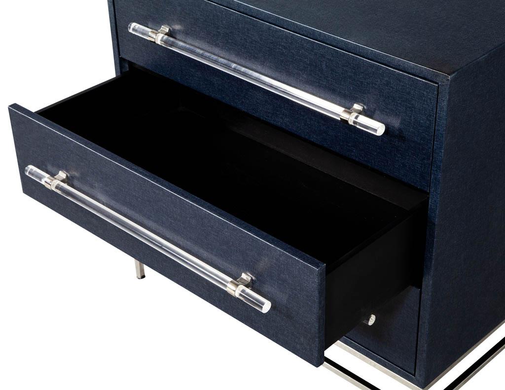 Contemporary Pair of Modern Indigo Chests of Drawers