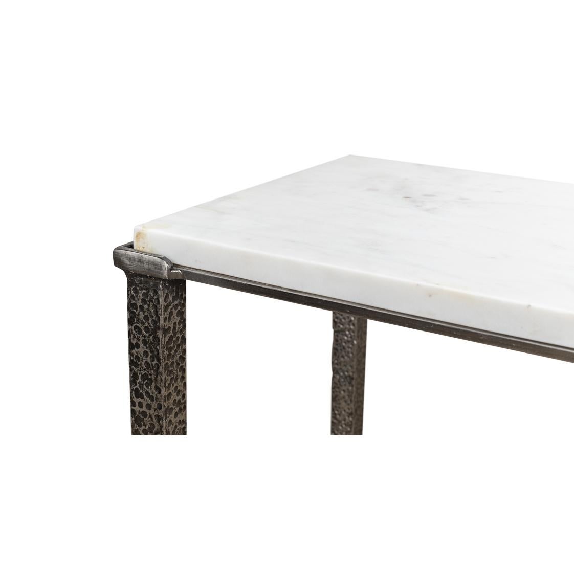 Iron Pair of Modern Industrial Console Tables For Sale