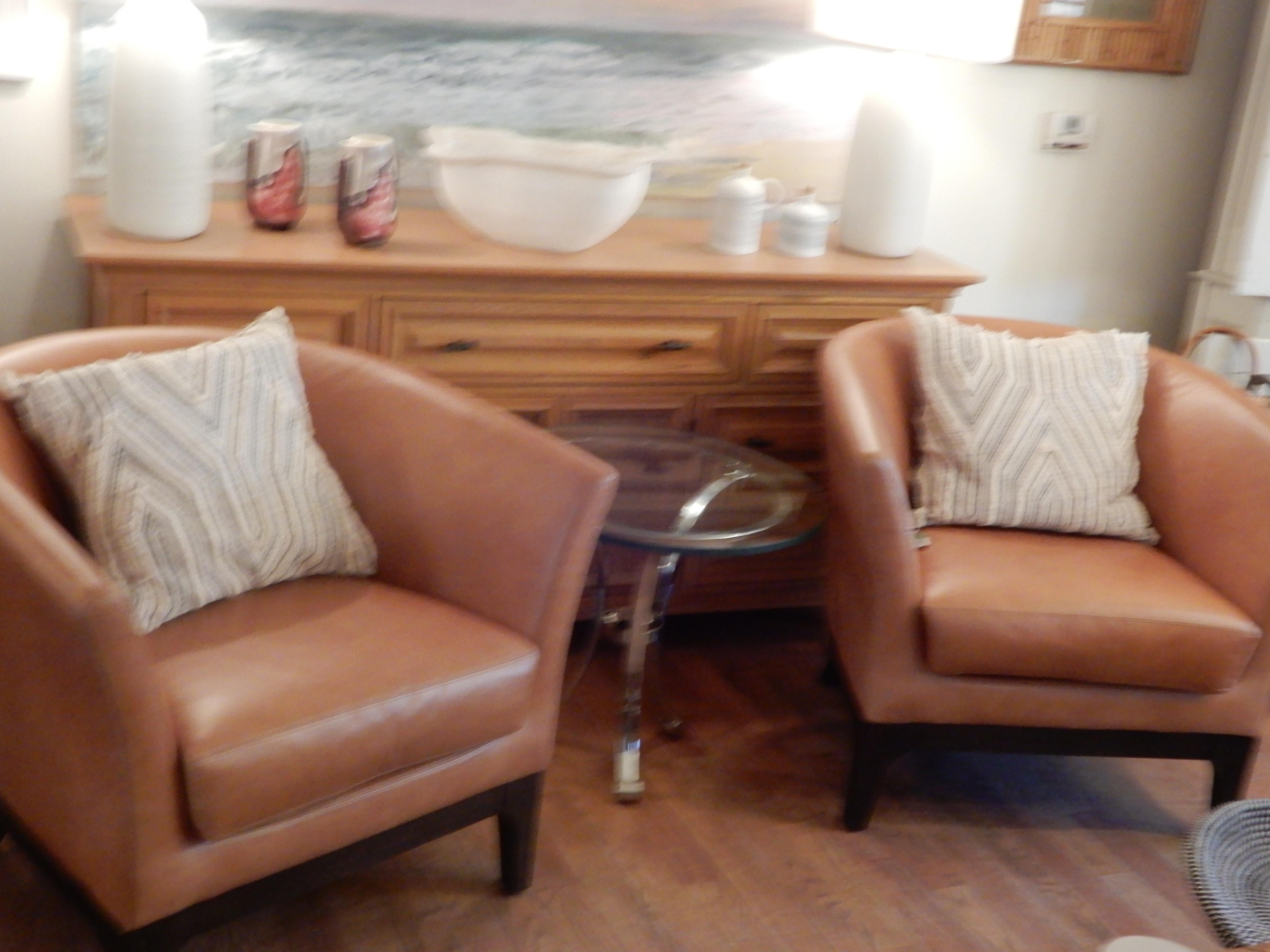 20th Century Pair of  Modern Italian Leather Club or Armchairs