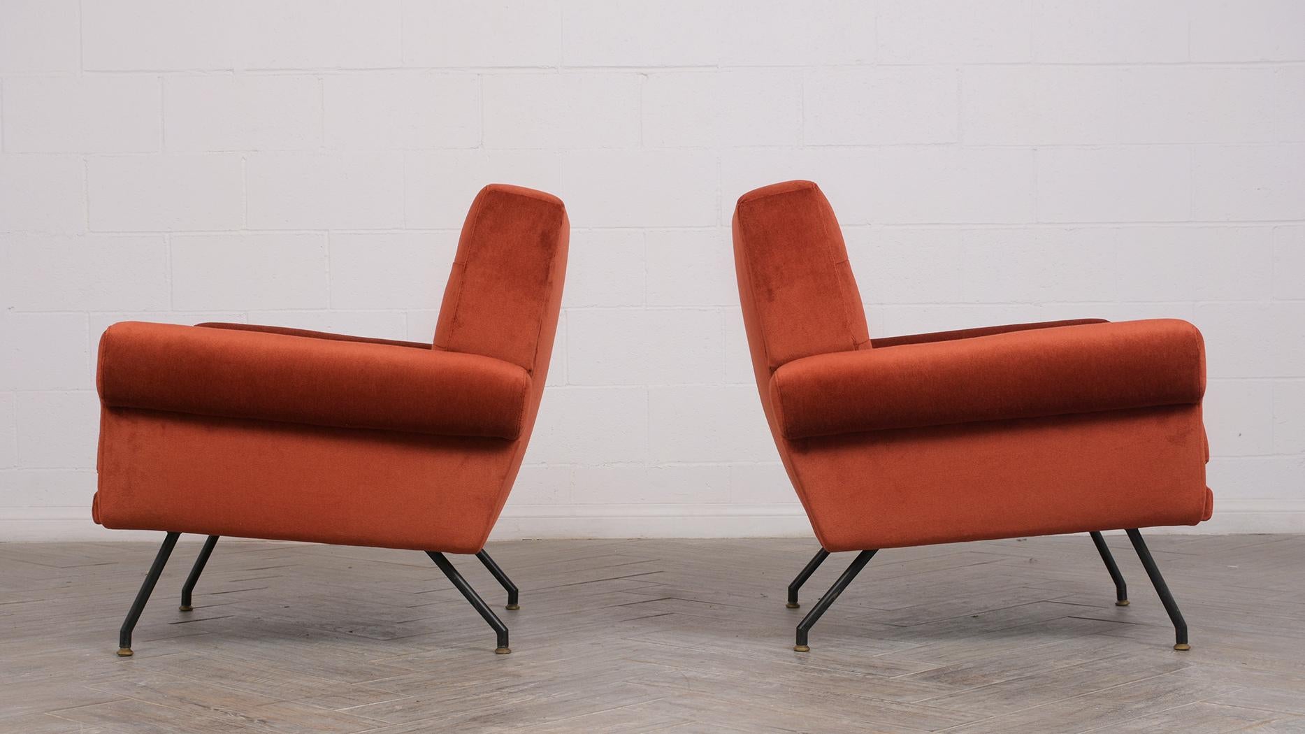 Forged Pair of Modern Italian Lounge Chairs