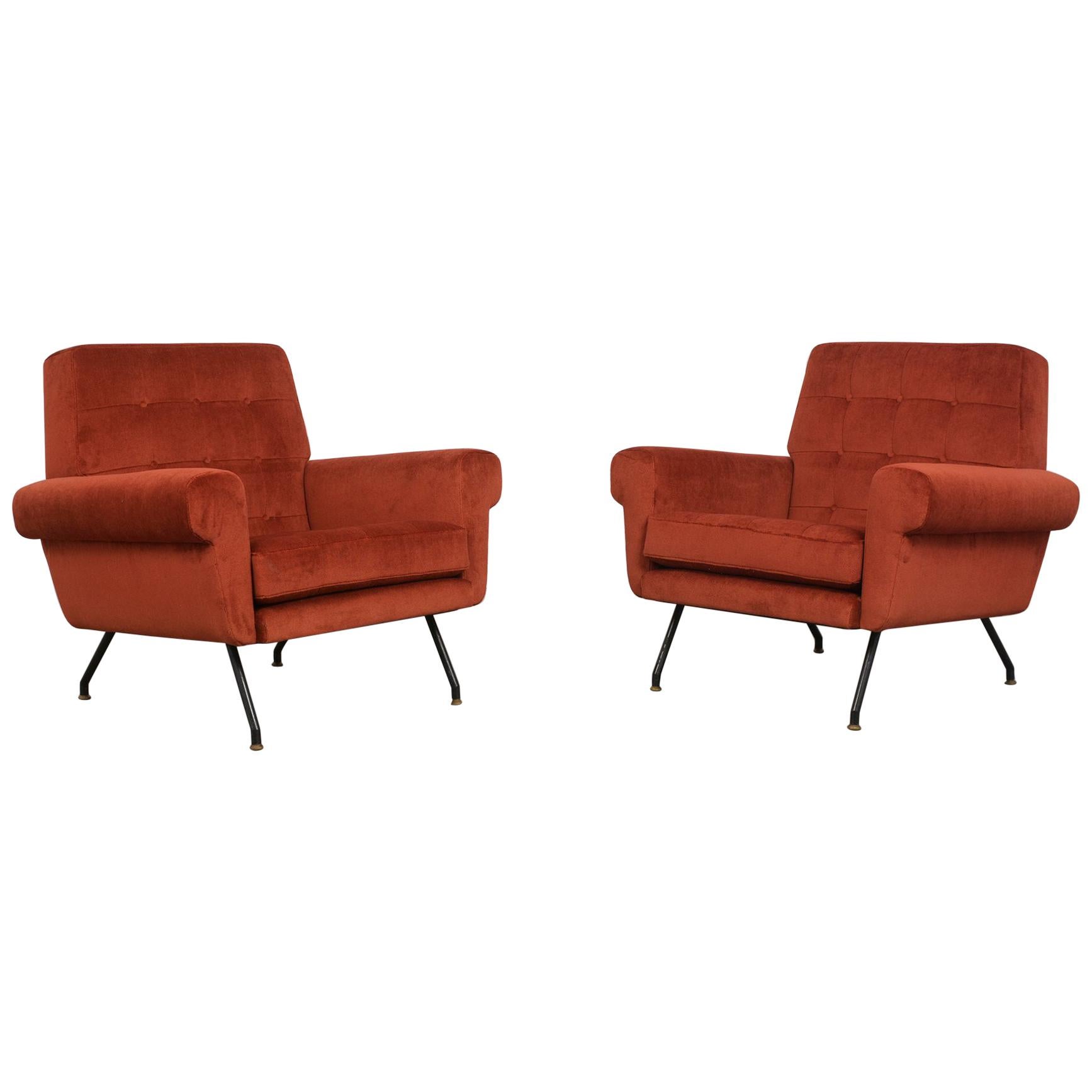 Pair of Modern Italian Lounge Chairs