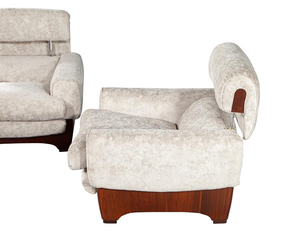 Pair of Modern Italian Lounge Chairs, Italy Circa 1970’s For Sale 9