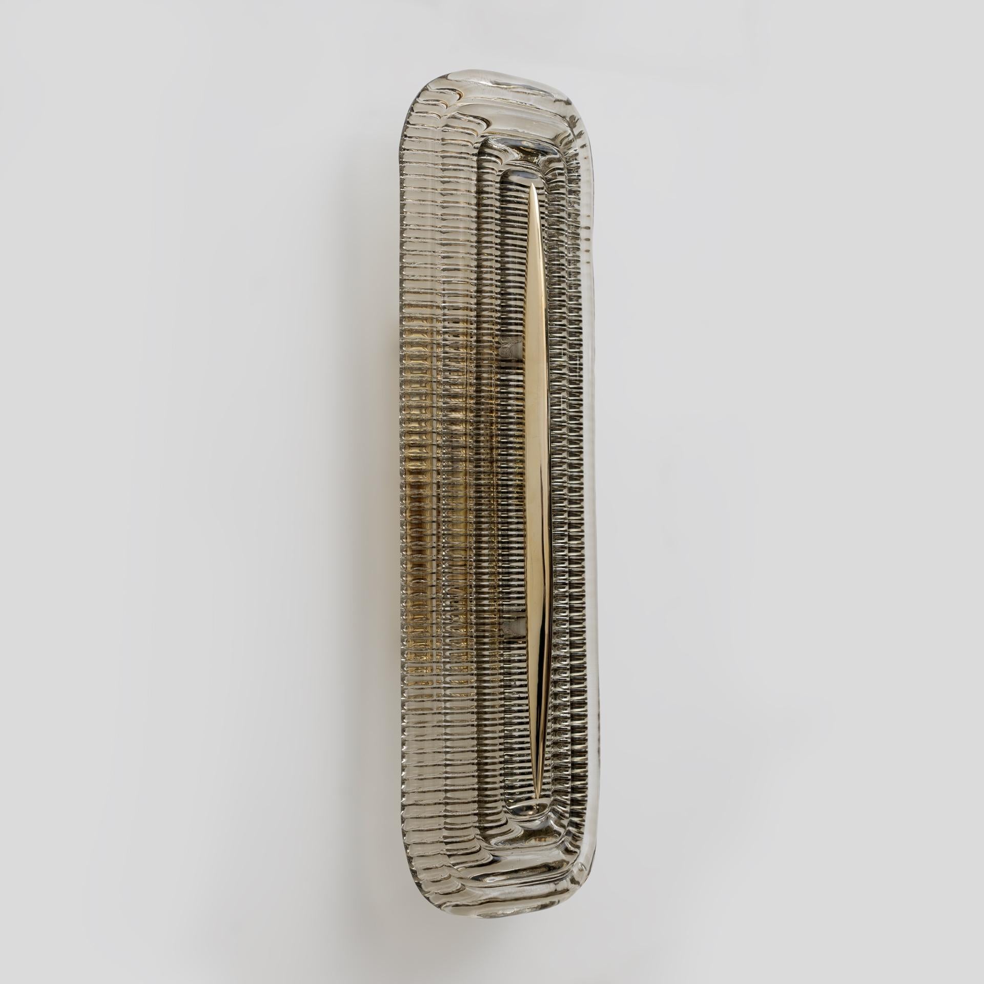 Ein Paar moderne italienische Wandleuchten aus Murano-Glas und Messing 1