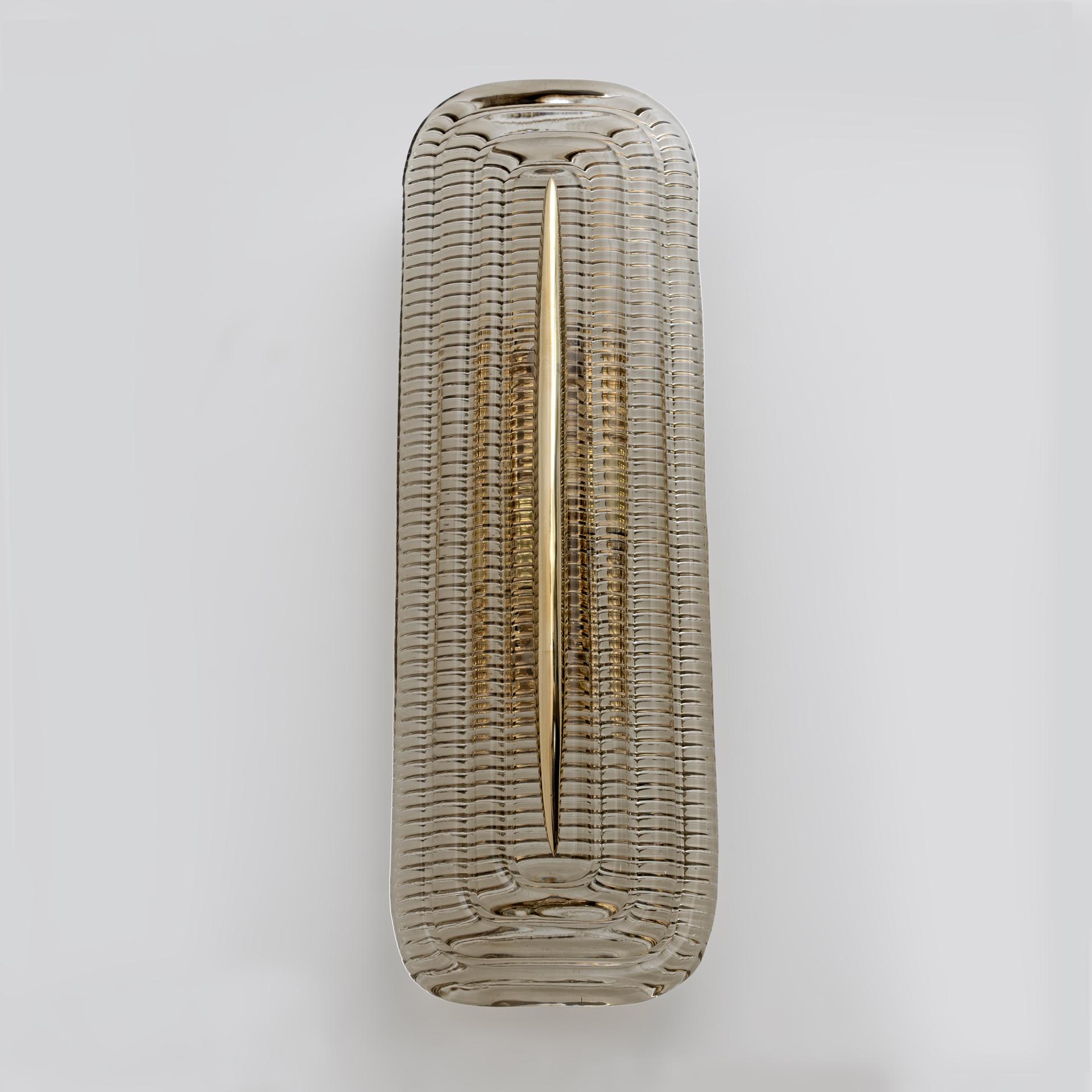 Ein Paar moderne italienische Wandleuchten aus Murano-Glas und Messing 2