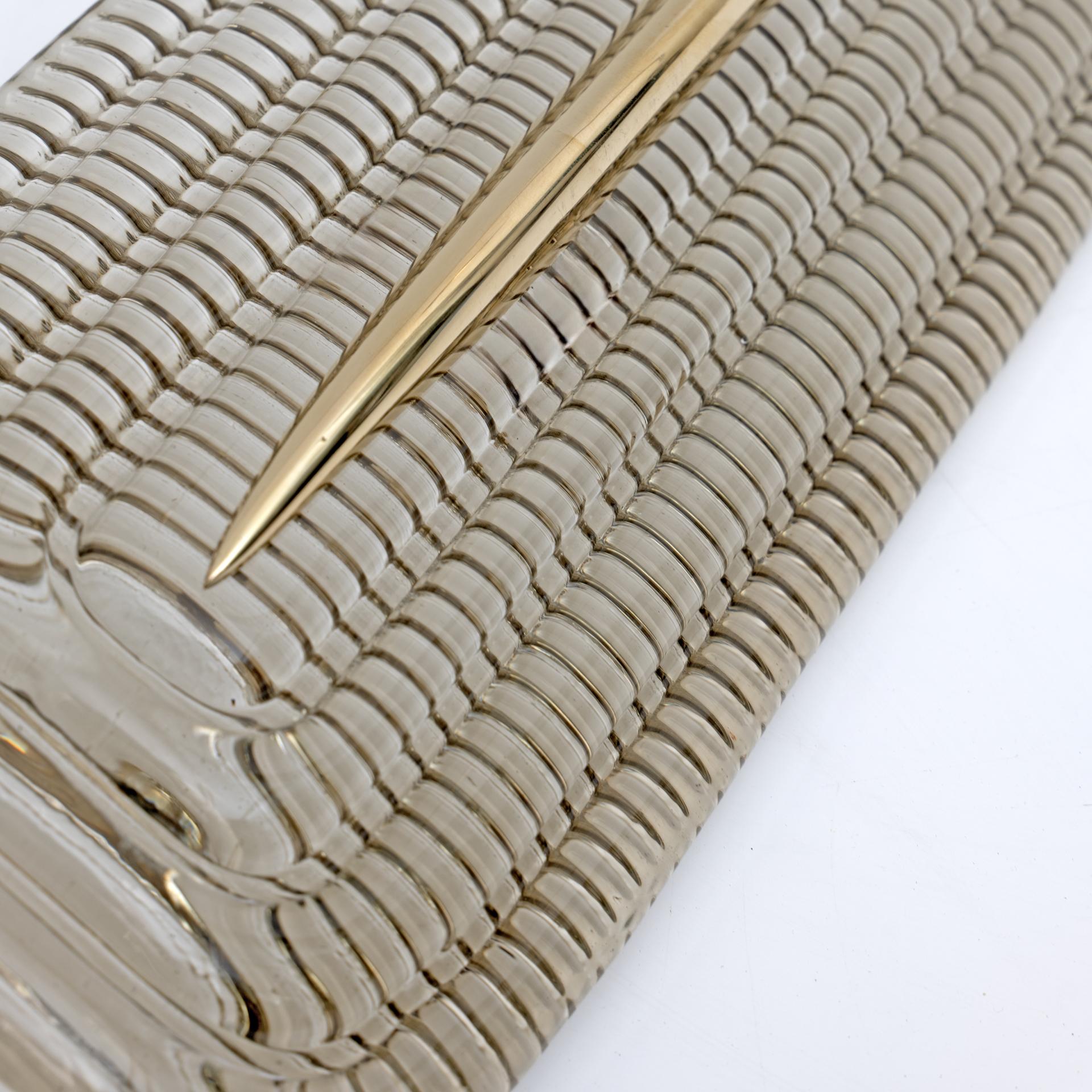 Ein Paar moderne italienische Wandleuchten aus Murano-Glas und Messing 3