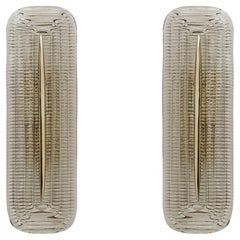 Pair of Modern Italian Murano Glass and Brass Sconces