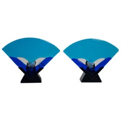 Pair of Modern Italian Murano Glass Table Lamps, 1980