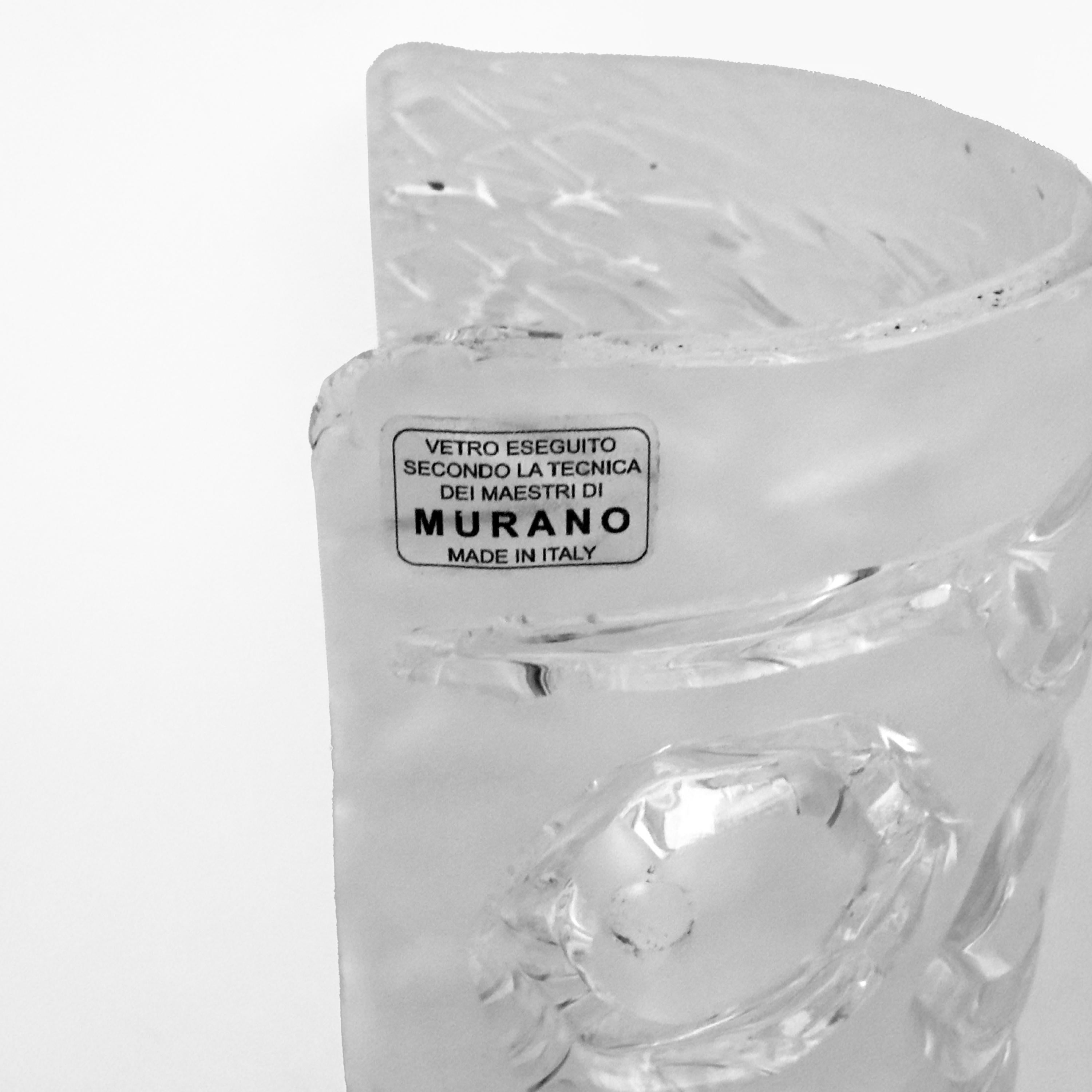 Paar moderne Wandleuchten aus italienischem Muranoglas mit Struktur (21. Jahrhundert und zeitgenössisch) im Angebot
