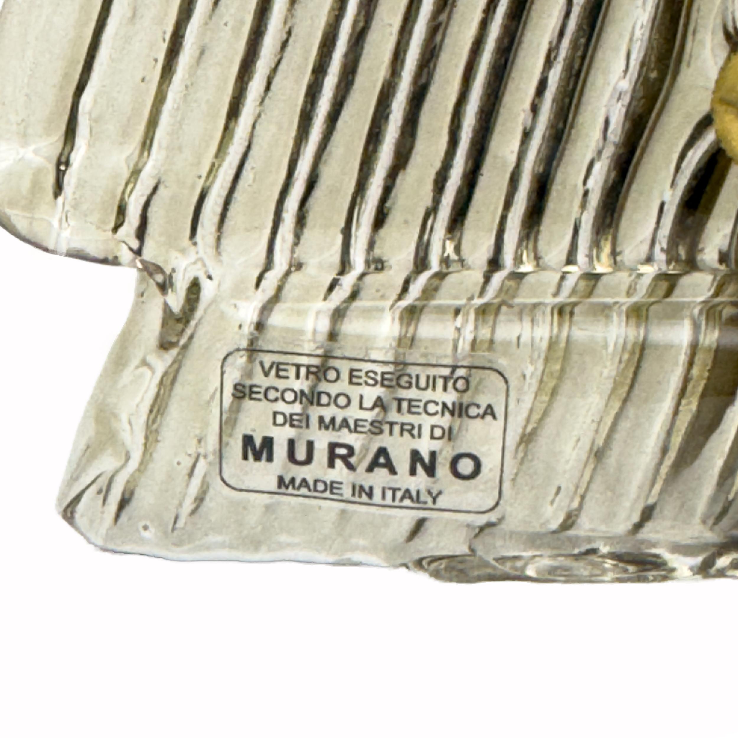 Paire d'appliques murales modernes italiennes en verre de Murano texturé en vente 1