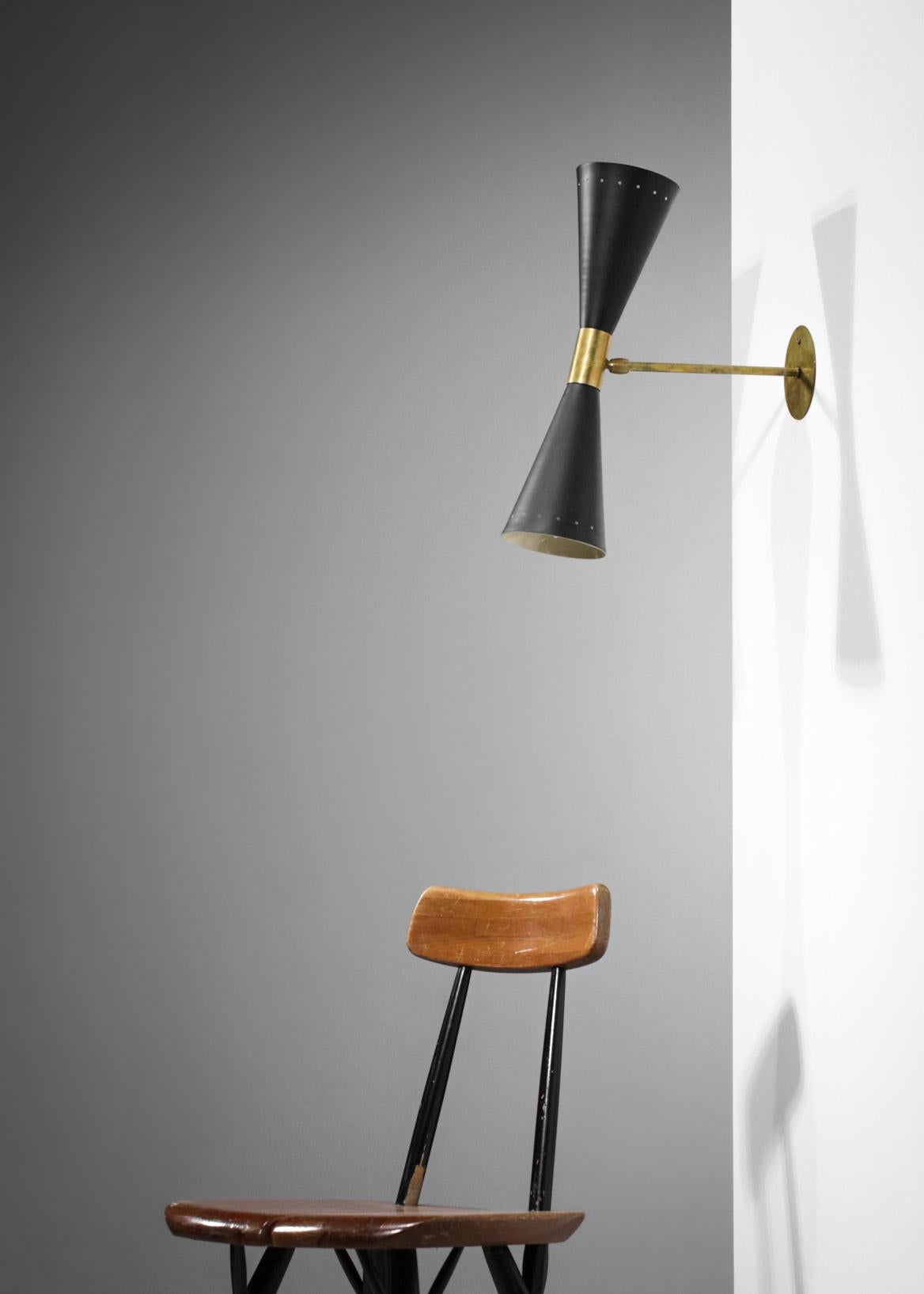 Lámpara Italiana Moderna Tuba Diabolos Negra Grande Estilo Stilnovo ML136 en venta 2