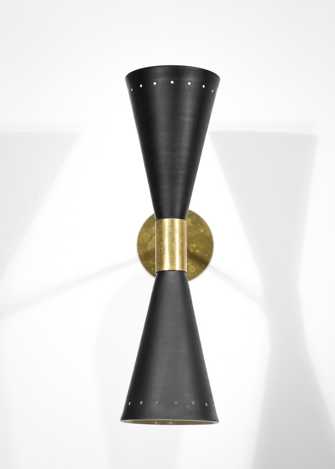 Modern Italian Sconce Large Black Diabolos Tuba in Style Stilnovo ML136 For Sale 4
