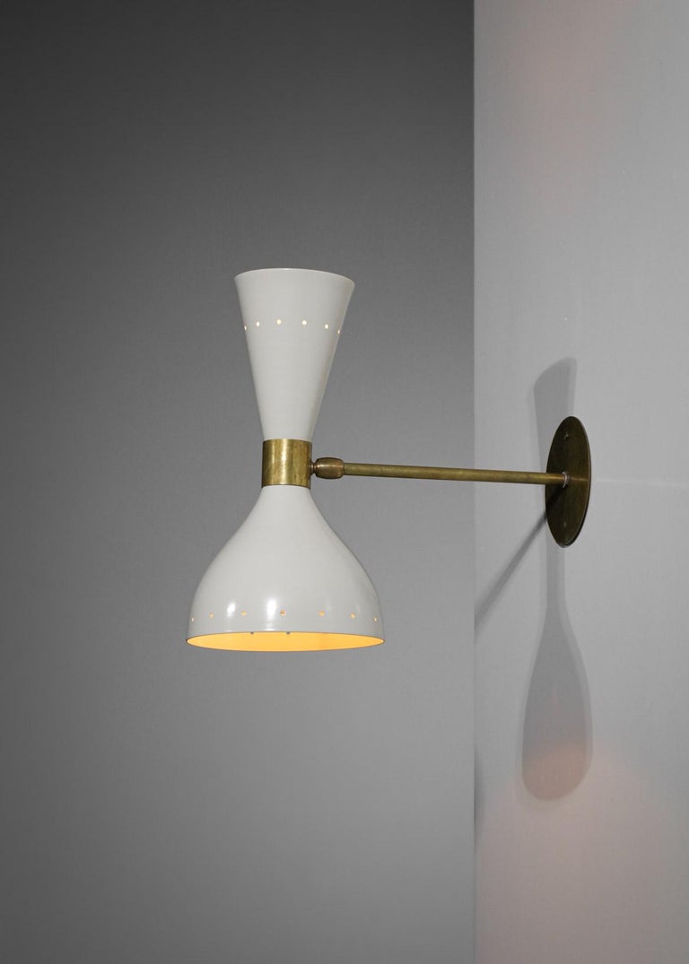 Paire D'appliques Italiennes Design Sablier Vert - Années 1950 - Moderne En Laiton - Neuf