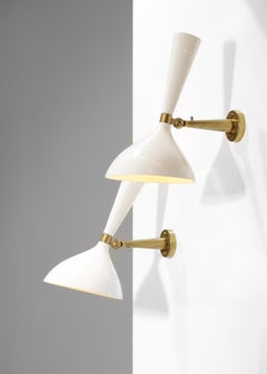 Pair of Modern Italian Vintage Style Lumen Sconces "Fabiola", RZ101