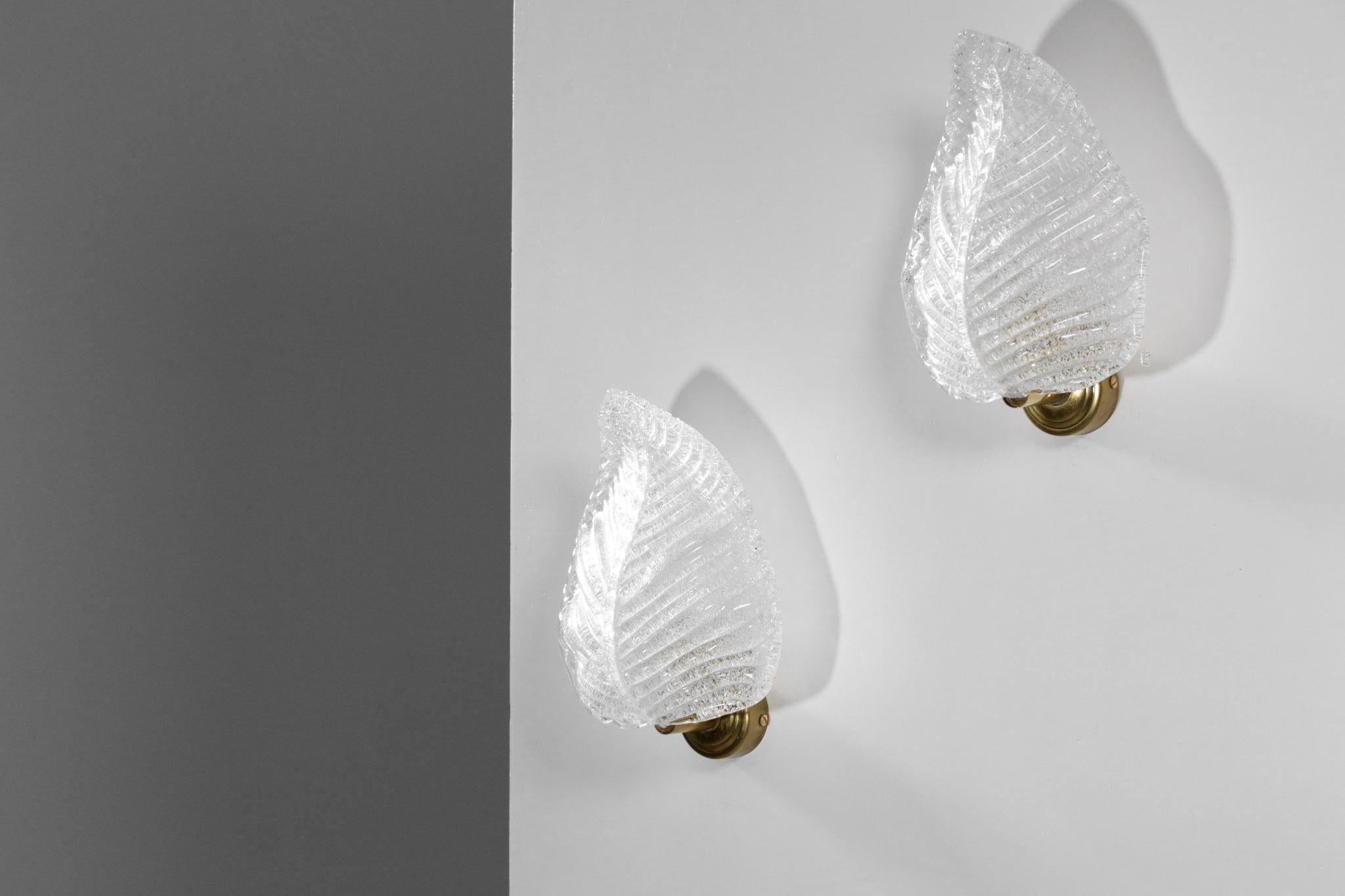 European Modern Italian Wall Light, Murano Glass For Sale