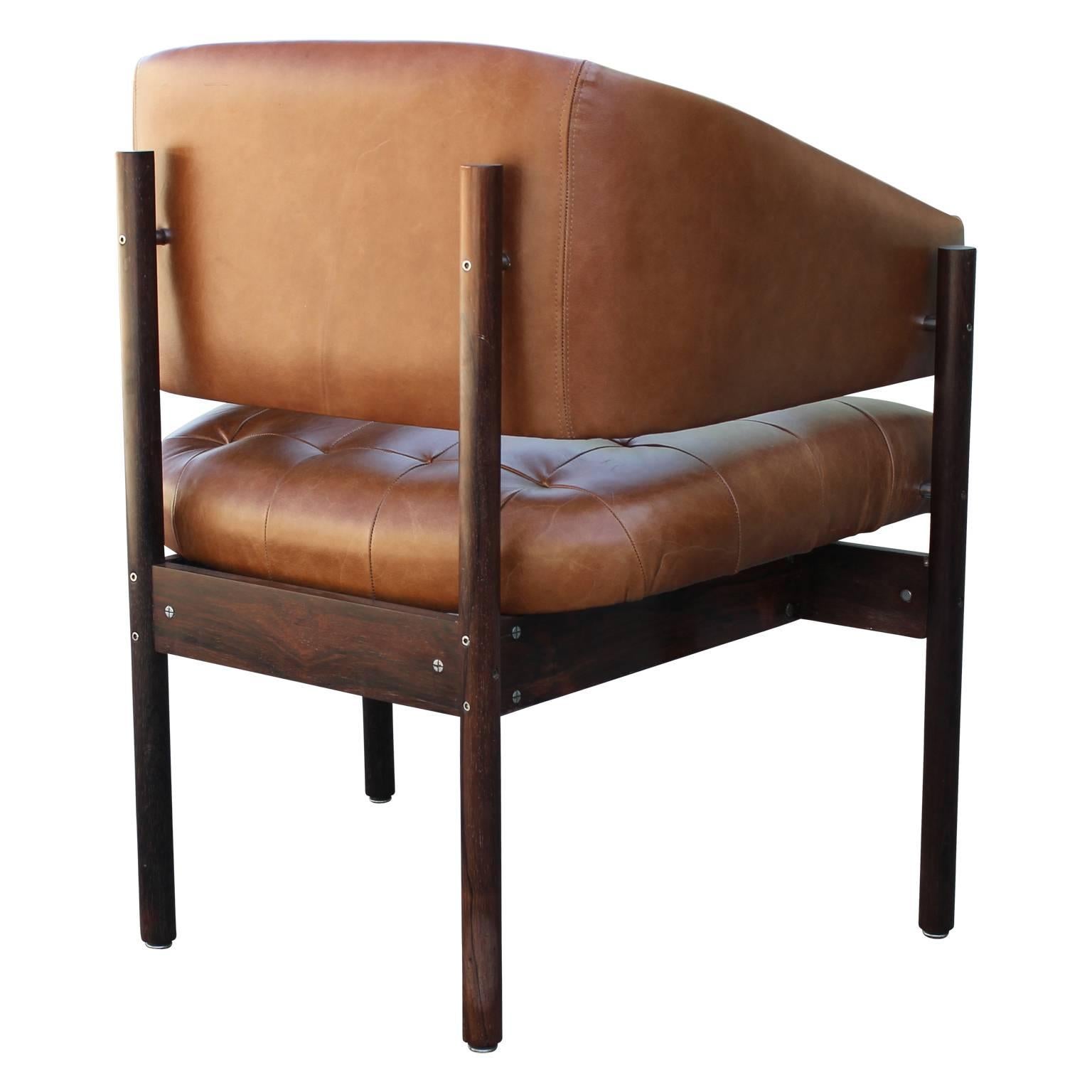 Pair of Modern Jorge Zalszupin 'Senior' Rosewood Lounge Chairs for L'Atelier In Excellent Condition In Houston, TX