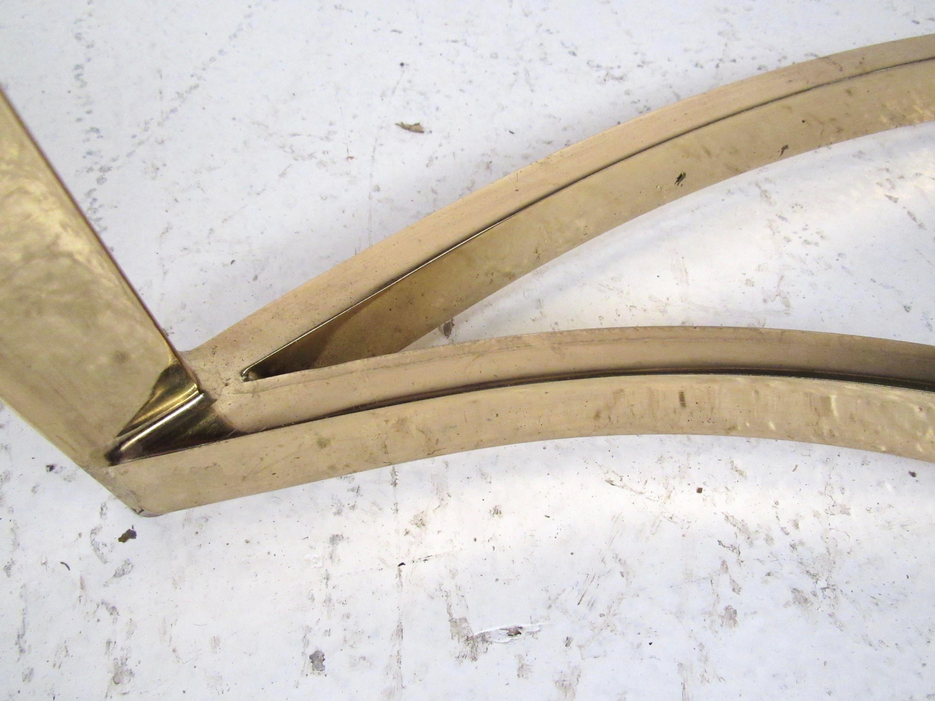 Glass Pair of Modern Kidney Shaped End Tables
