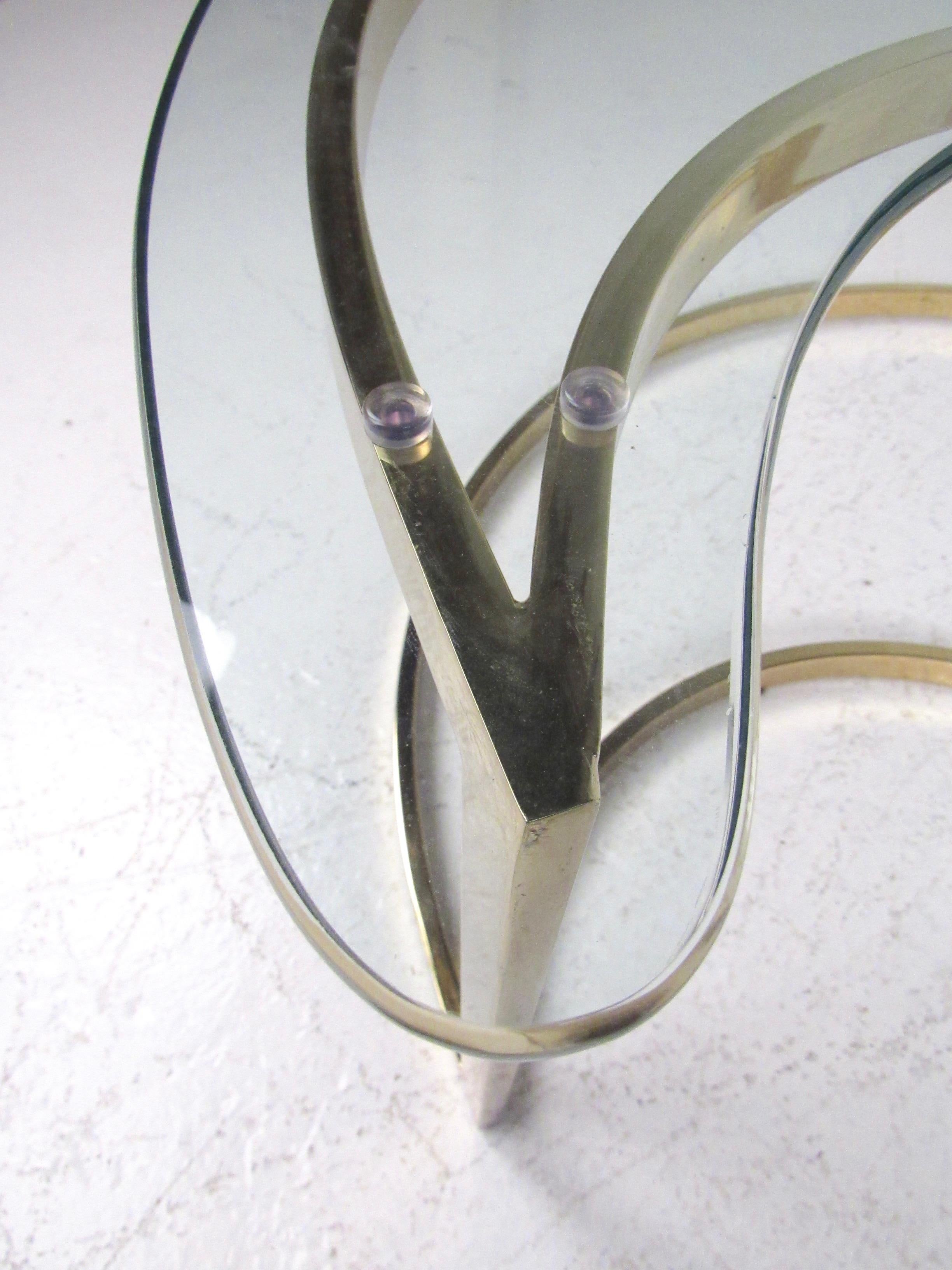 Pair of Modern Kidney Shaped End Tables 3