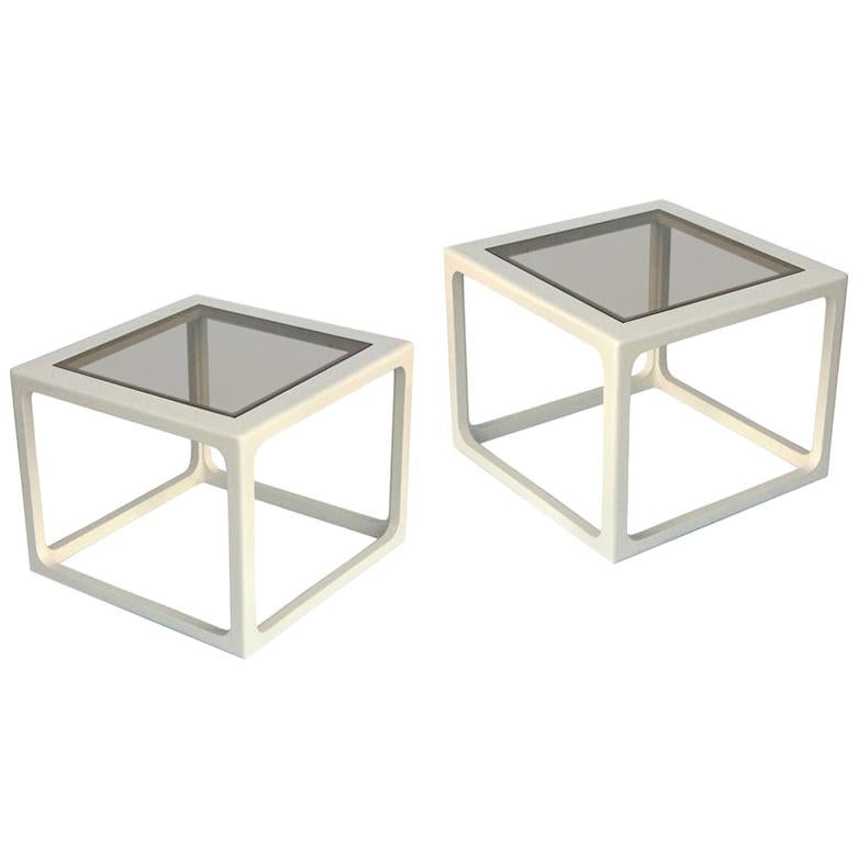 Pair of Modern Lacquered Side Tables For Sale