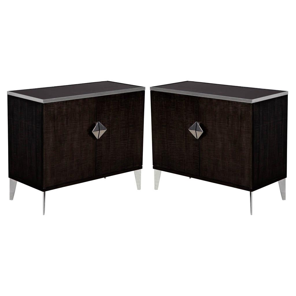 Pair of Modern Lacquered Sycamore Chests
