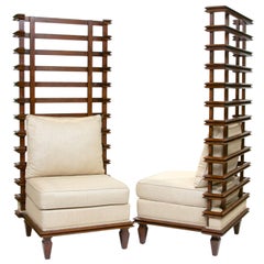 Pair of Modern Ladder Back Occasional Chairs