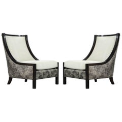 Pair of Modern Leather Lounge Chairs by Carrocel