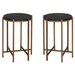 Paire de tables d'appoint en cuir The Moderns