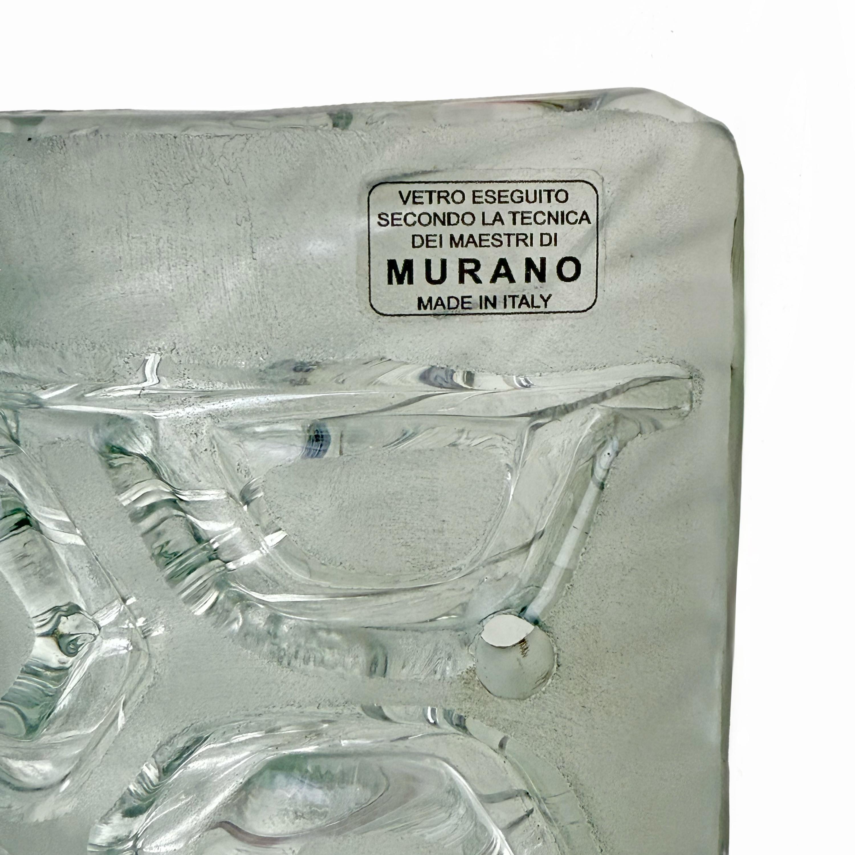 Paire d'appliques modernes en verre de Murano vert clair en vente 4