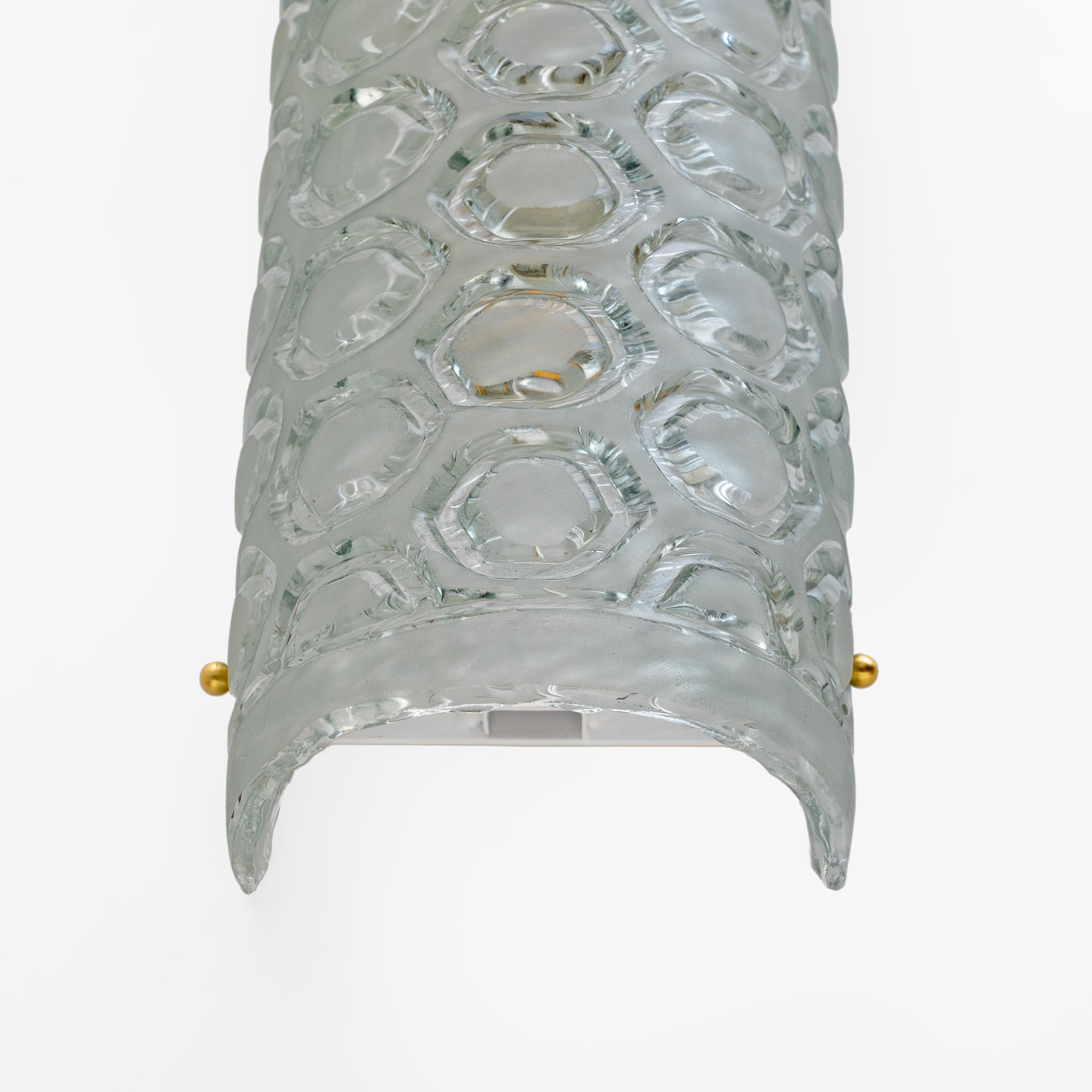 Paire d'appliques modernes en verre de Murano vert clair en vente 1