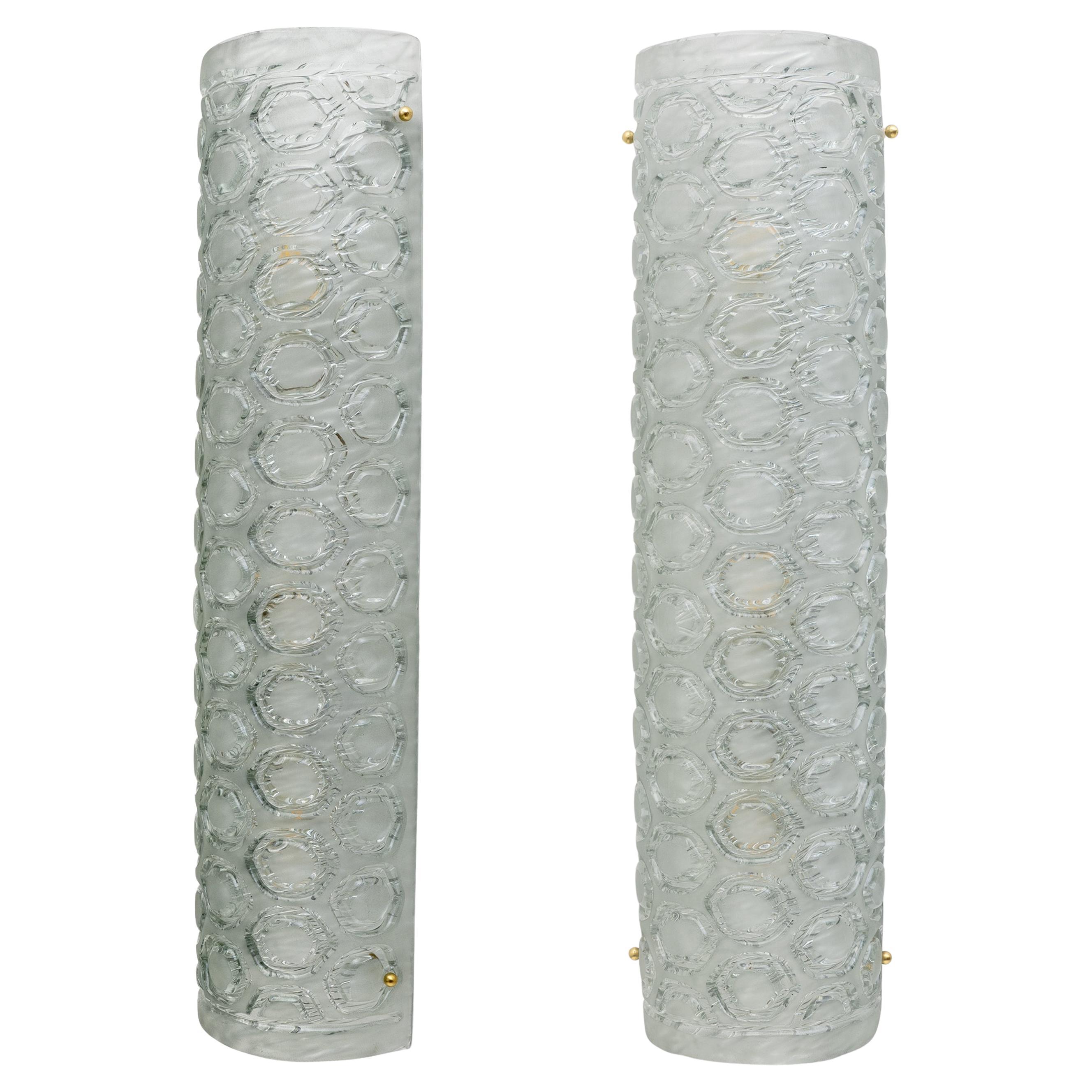 Pair of Modern Light Green Murano Glass Sconces