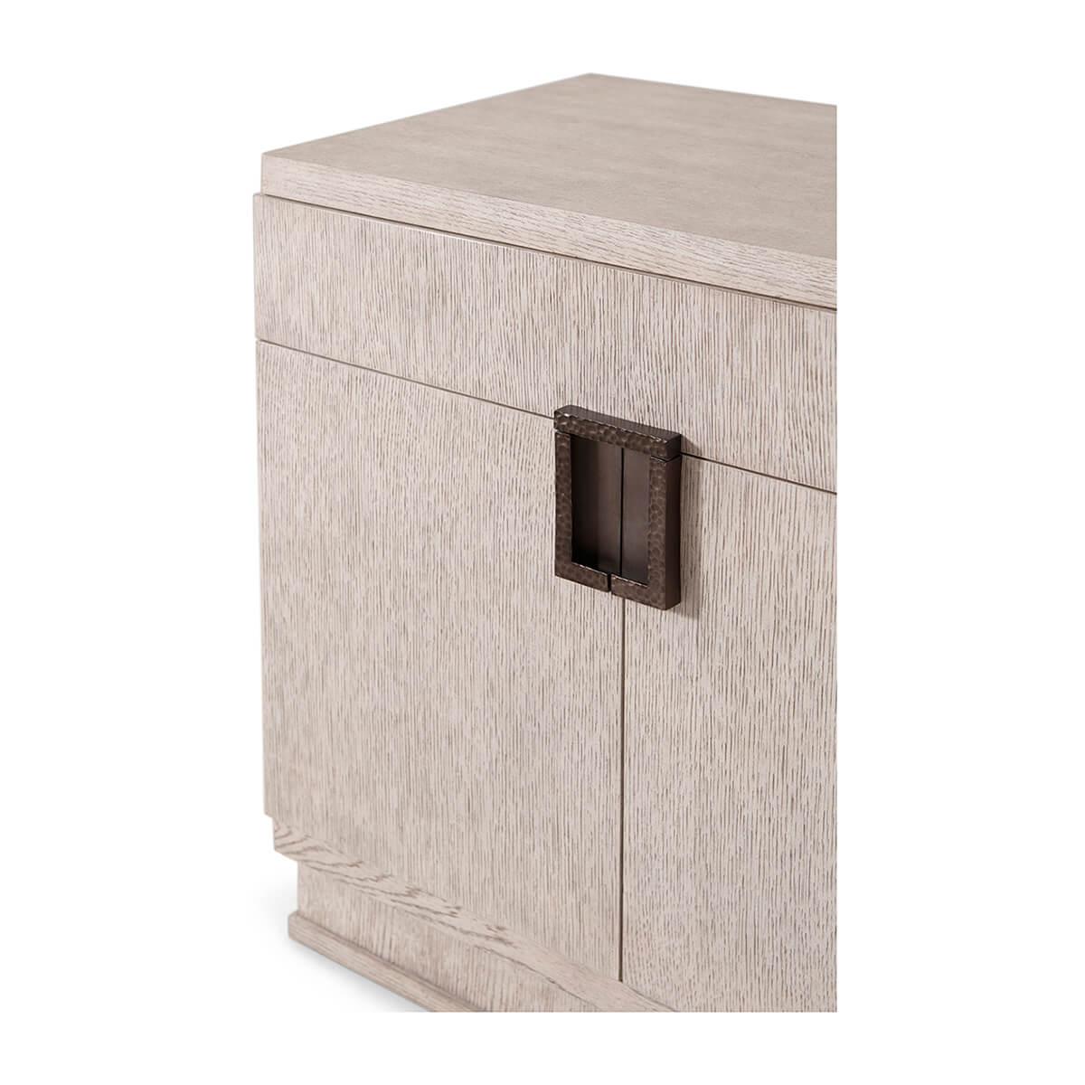 Contemporary Pair of Modern Light Oak Nightstands For Sale