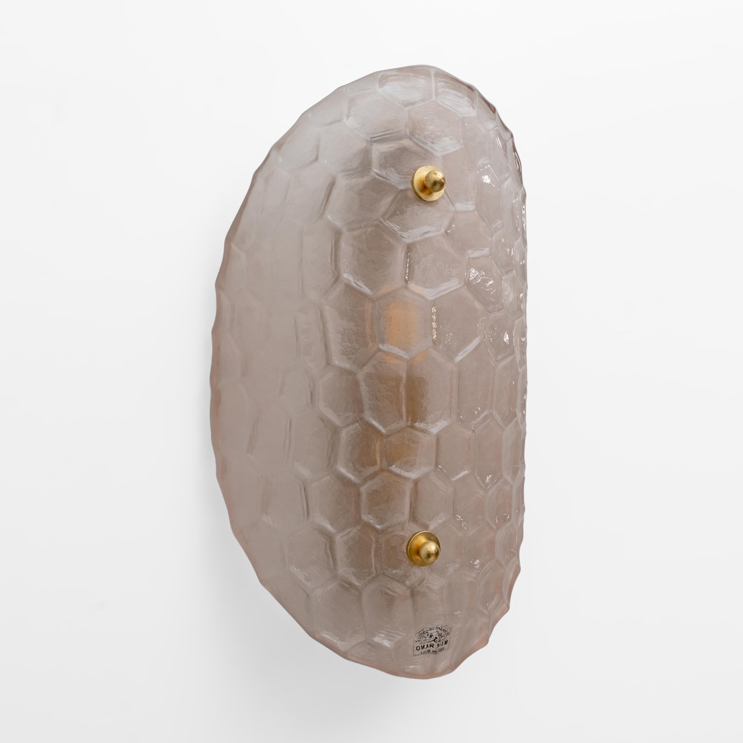 Ein Paar Modern Light Pink Murano Glass Sconces (Italienisch) im Angebot