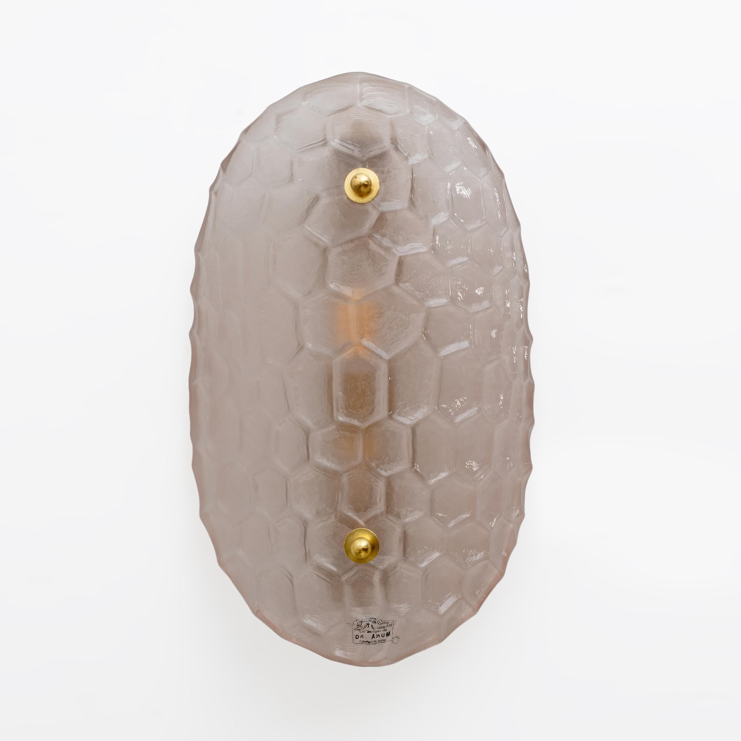 Ein Paar Modern Light Pink Murano Glass Sconces im Zustand „Hervorragend“ im Angebot in Puglia, Puglia