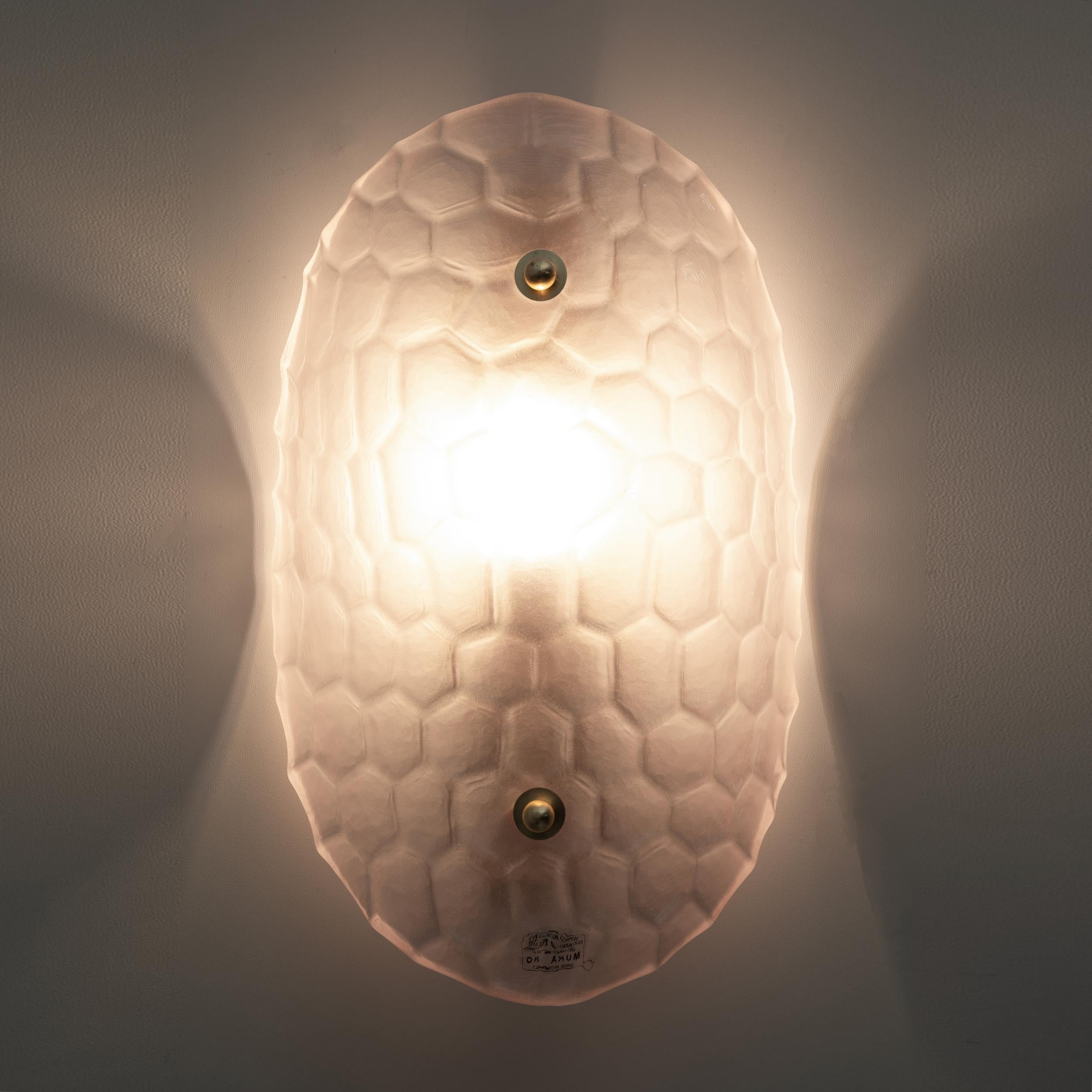 Ein Paar Modern Light Pink Murano Glass Sconces (21. Jahrhundert und zeitgenössisch) im Angebot